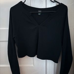 Black long sleeve wild fable crop